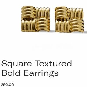 Mayara Square Textured Gold Stud Earrings
